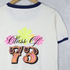 画像2: 70's "Yea, though I walk through..." メッセージプリントリンガーTシャツ (2)