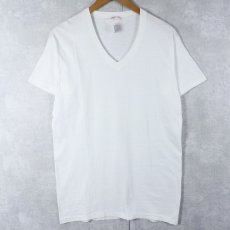 画像1: 70's Hanes Vネック 無地Tシャツ L (1)