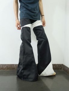 画像1: MEUCCI 切り替えデザイン フレアパンツ W30 (1)
