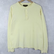 画像1: 80〜90's Eddie Bauer 猫目ボタン ヘンリーネックロンＴ (1)
