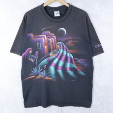 画像1: 90's HABITAT XCIV USA製 "Colorado" アートプリントTシャツ BLACK L (1)