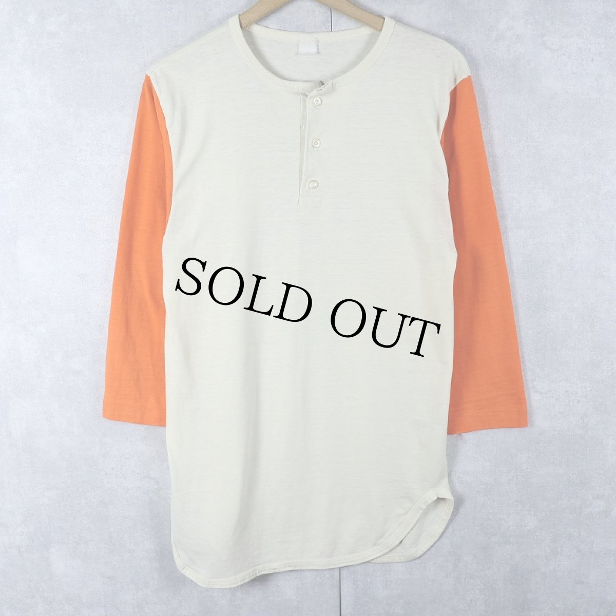 画像1: 70〜80's ヘンリーネック ベースボールTシャツ (1)