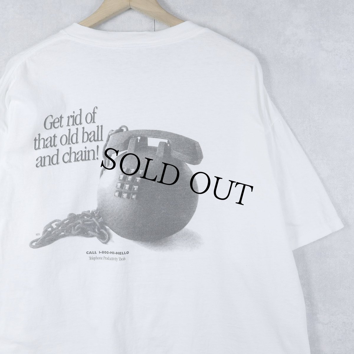 画像2: 90's HELLO Direct "Get rid of that old ball and chain!" 通信企業 プリントTシャツ XL (2)