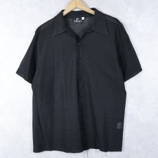 画像1: POSITANO USA製 ポリエステル×メタリックオープンカラーシャツ BLACK M (1)