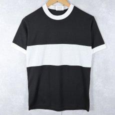 画像1: 80's USA製 ラインデザイン リンガーTシャツ S (1)