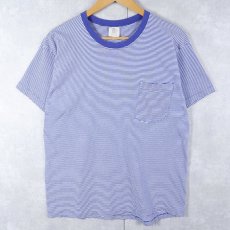 画像1: 90's GAP USA製 ボーダー柄 ポケットTシャツ M (1)