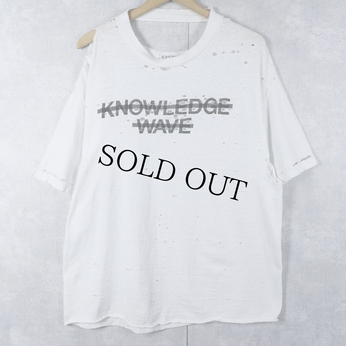 画像1: KNOW WABE "KNOWLEDGE WAVE" プリントTシャツ L (1)