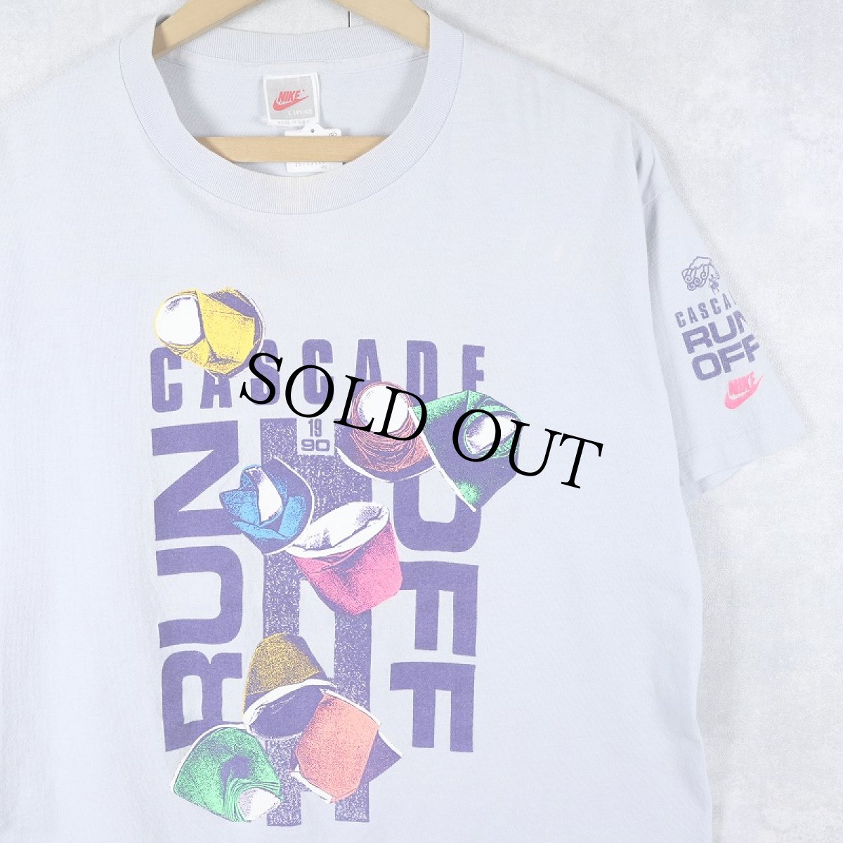 画像1: 90's NIKE USA製 "Cascade Run Off" プリントTシャツ L (1)
