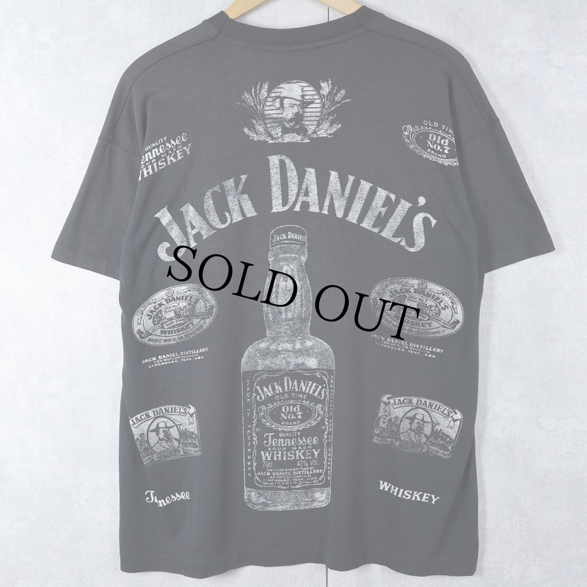画像2: 80〜90's Jack Daniel's ウイスキーブランド プリントTシャツ BLACK (2)