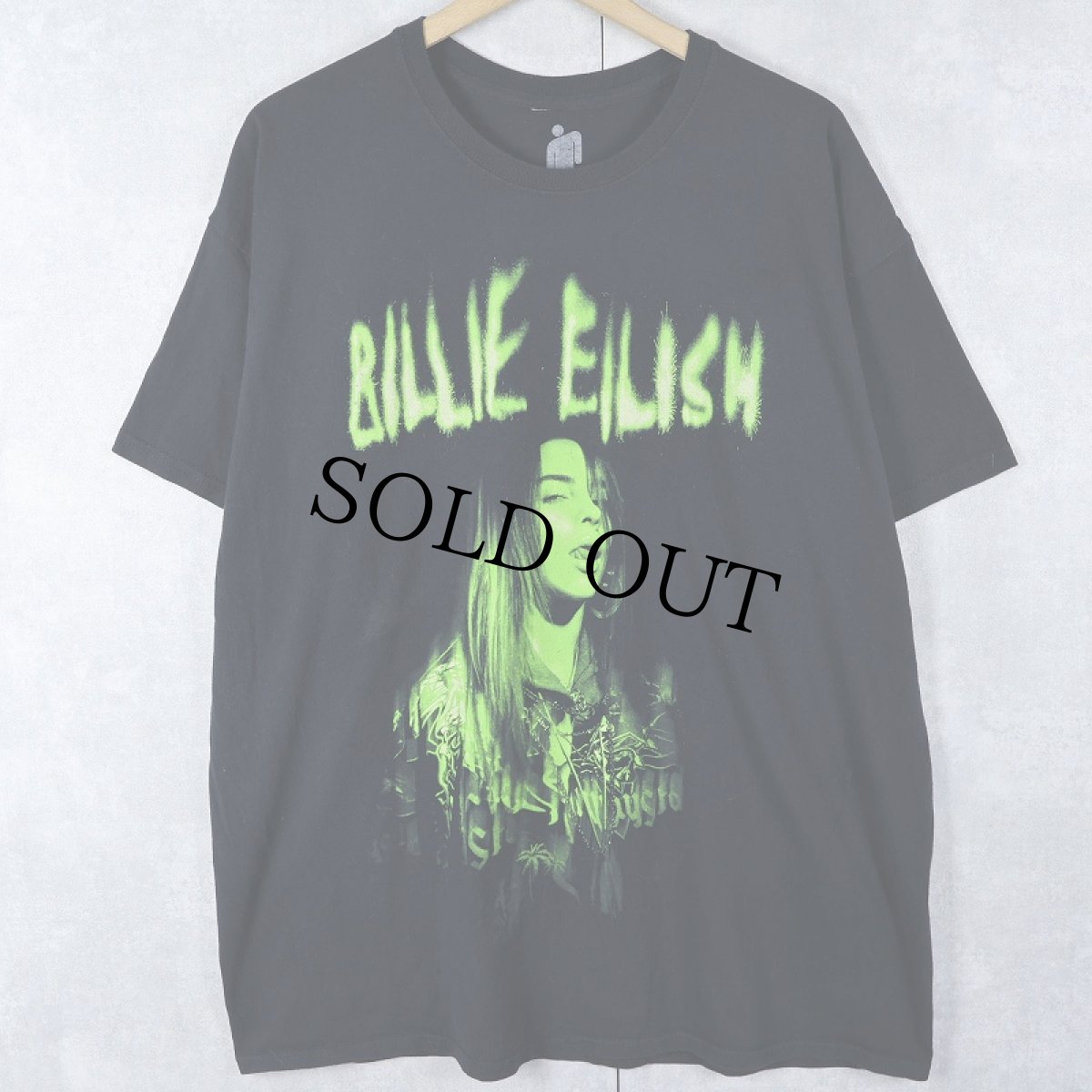 画像1: BILLIE EILISH ミュージシャン プリントTシャツ BLACK XL (1)