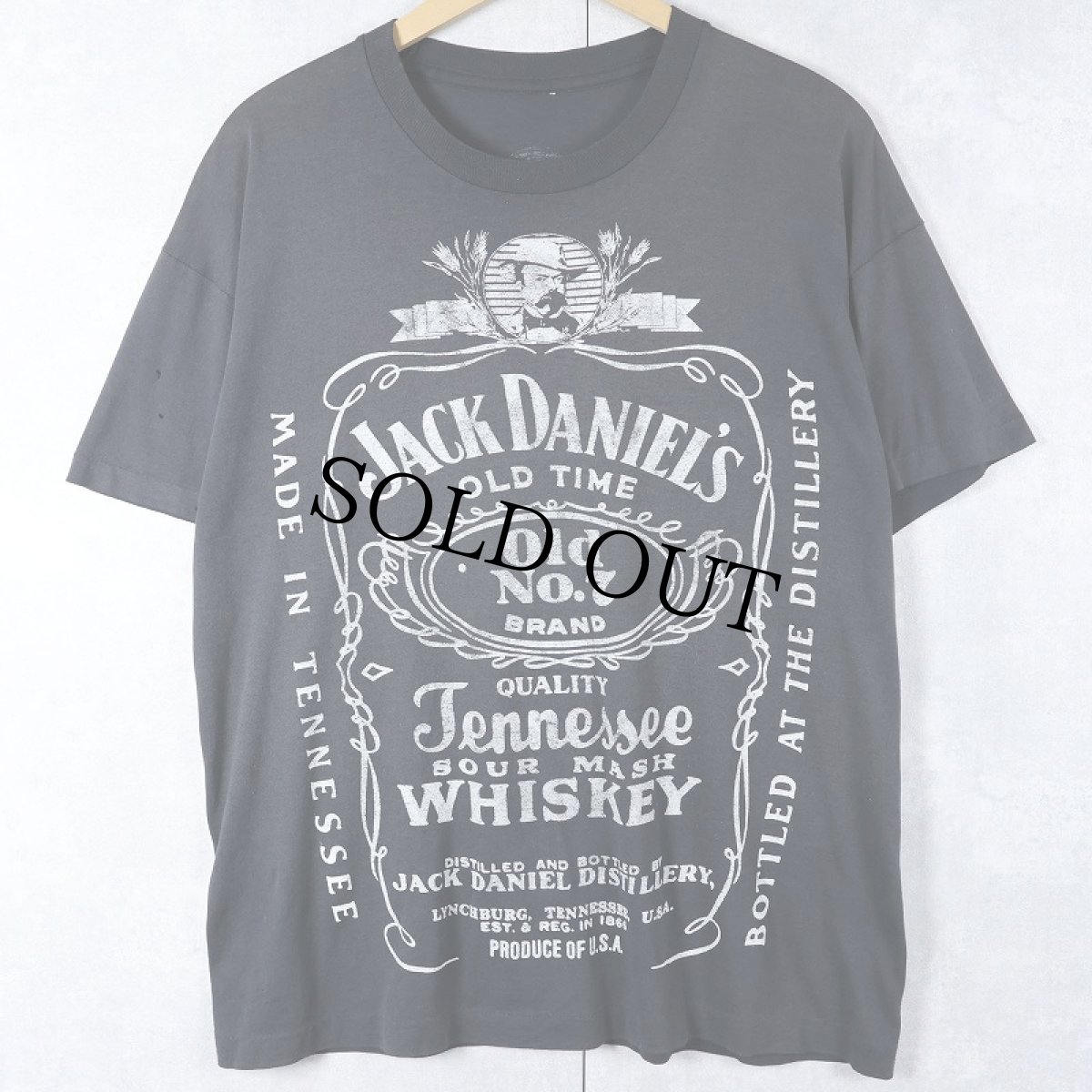 画像1: 80〜90's Jack Daniel's ウイスキーブランド プリントTシャツ BLACK (1)