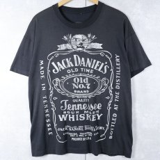 画像1: 80〜90's Jack Daniel's ウイスキーブランド プリントTシャツ BLACK (1)