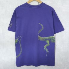 画像2: 90's USA製 イグアナ巻きプリントTシャツ L (2)