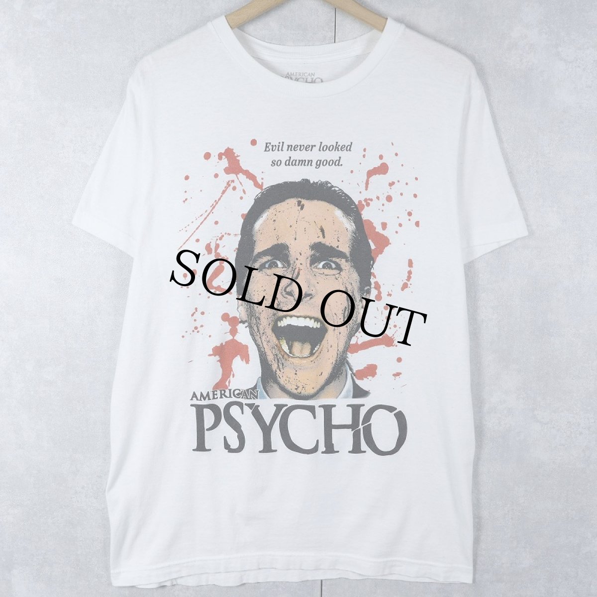 画像1: AMERICAN PSYCHO ホラー映画 プリントTシャツ M (1)