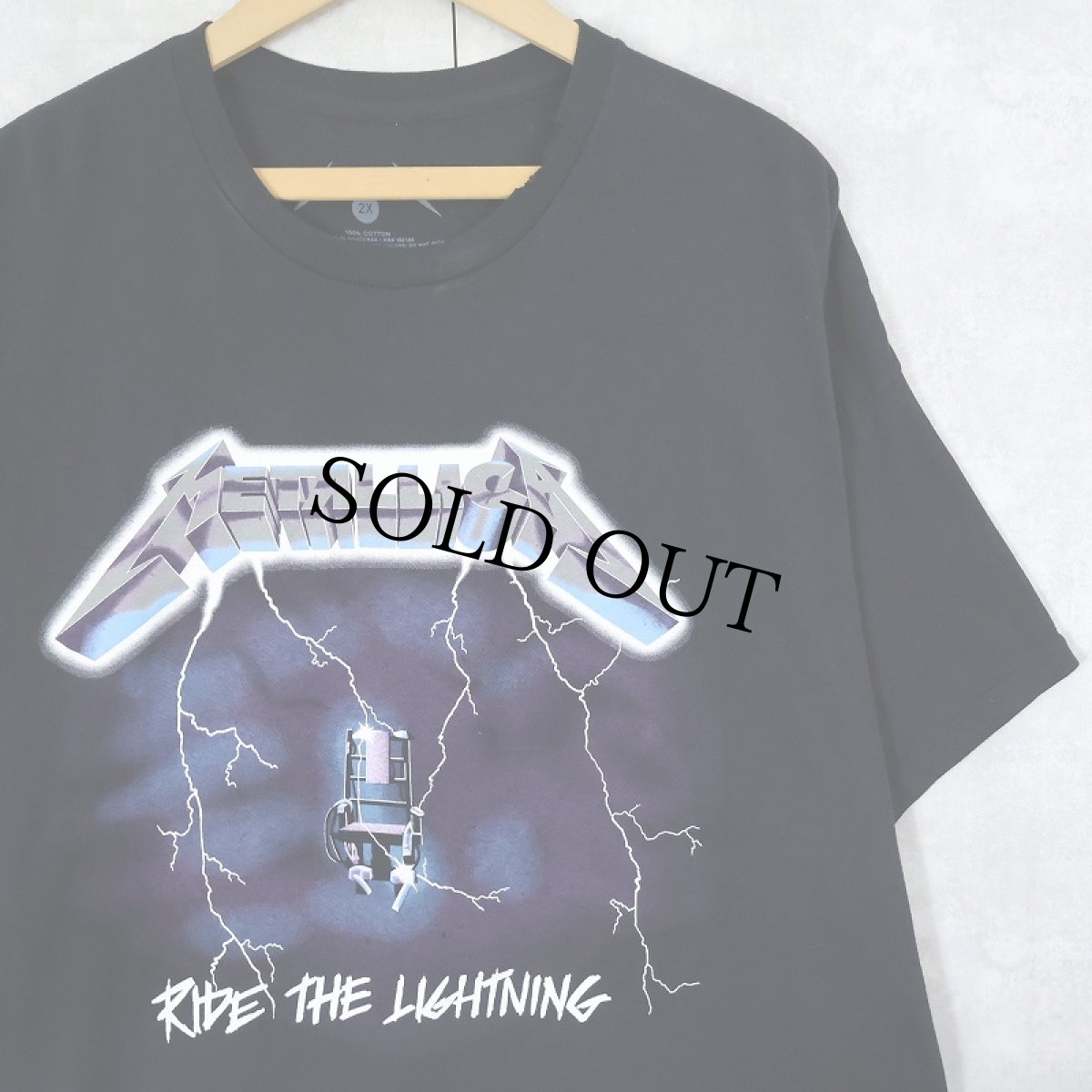 画像1: METALLICA "RIDE THE LIGHTNING" ヘヴィメタルバンドアルバムTシャツ BLACK 2X (1)