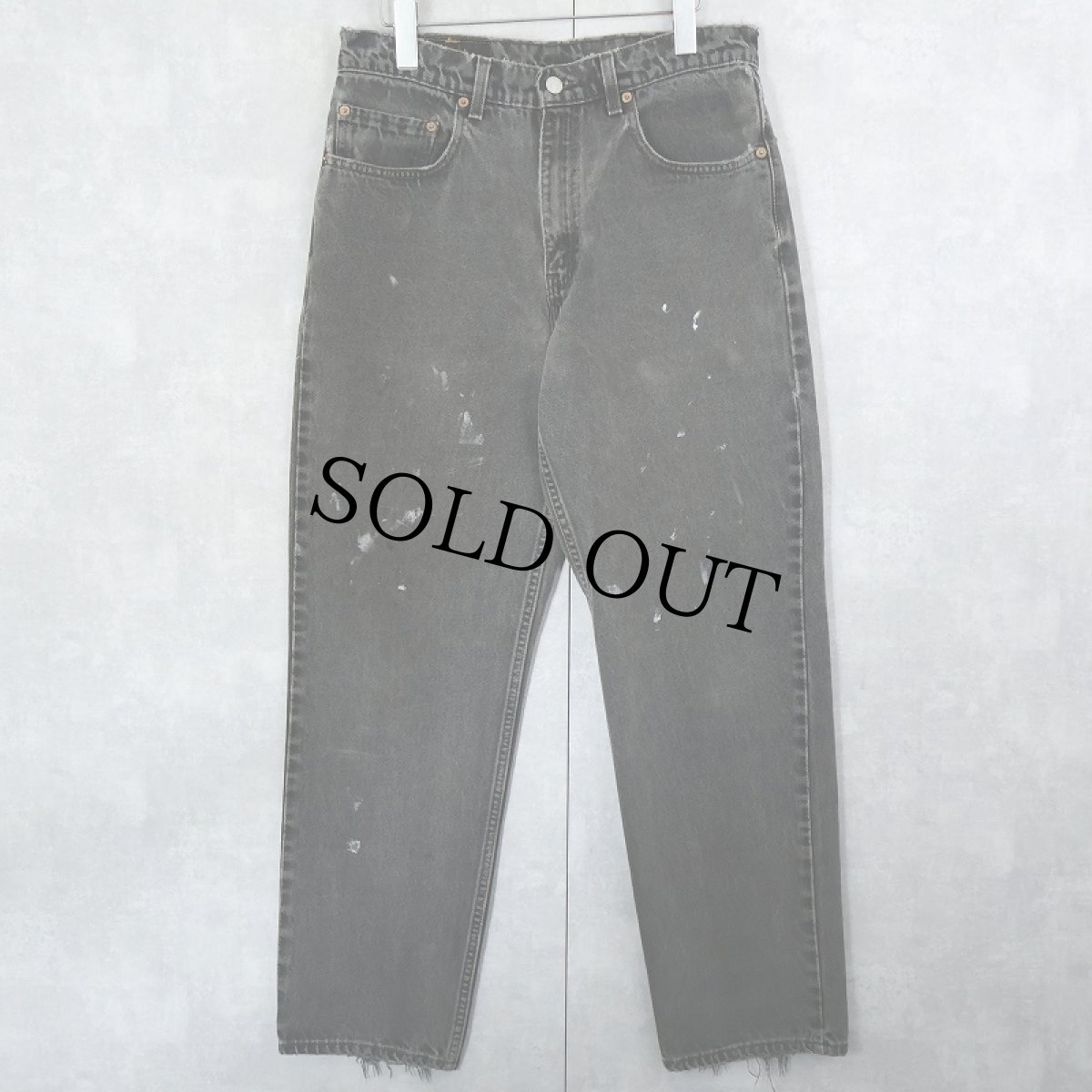 画像2: 90's Levi's 550 USA製 "サルファブラック" ペンキペイント ブラックデニムパンツ W31 (2)