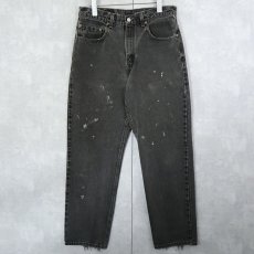 画像2: 90's Levi's 550 USA製 "サルファブラック" ペンキペイント ブラックデニムパンツ W31 (2)