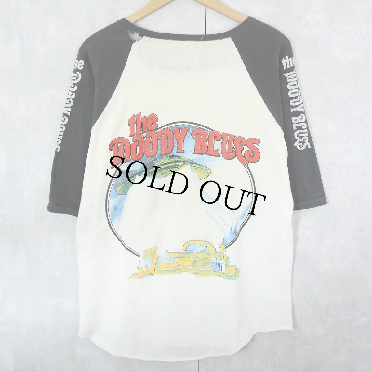 画像2: 70〜80's The Moody Blues ロックバンドラグランTシャツ (2)