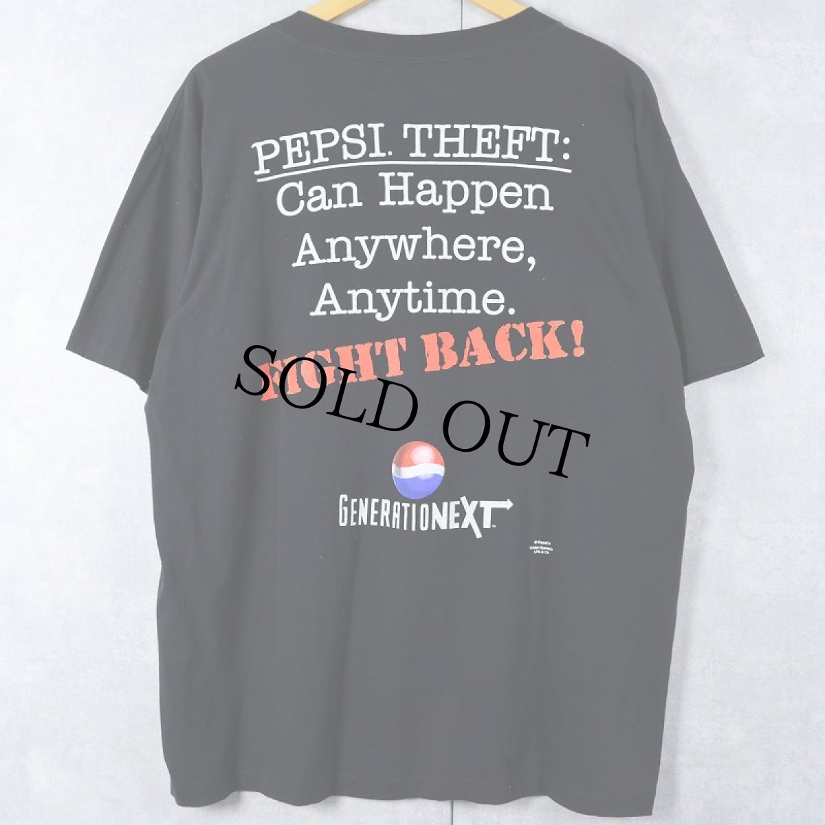画像2: 90's PEPSI USA製 "GENERATION NEXT" 飲料メーカー プリントTシャツ BLACK L (2)
