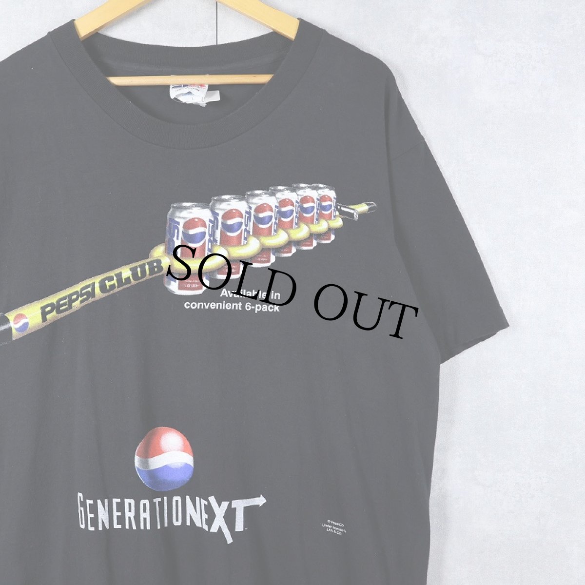 画像1: 90's PEPSI USA製 "GENERATION NEXT" 飲料メーカー プリントTシャツ BLACK L (1)