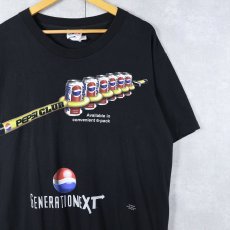 画像1: 90's PEPSI USA製 "GENERATION NEXT" 飲料メーカー プリントTシャツ BLACK L (1)