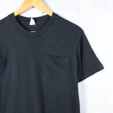 画像1: 90's FRUIT OF THE LOOM USA製 無地ポケットTシャツ BLACK M (1)