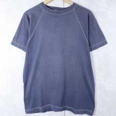 画像1: 60's Sportwear 無地ラグランTシャツ NAVY XL (1)