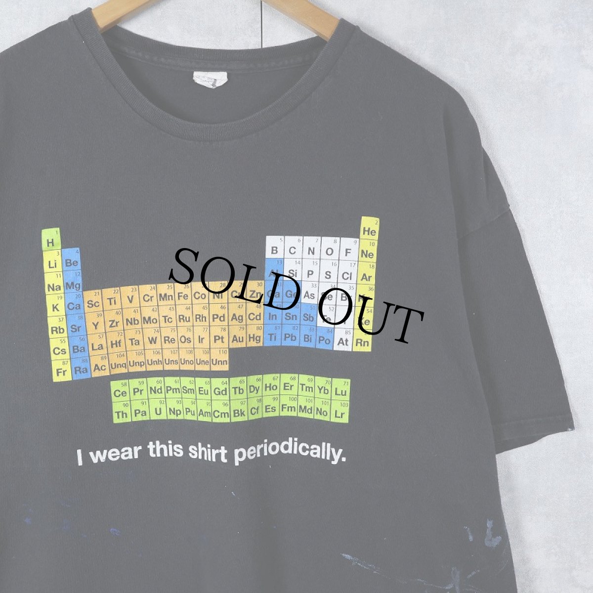 画像1: "I Wear this shirt periodocally." 周期表プリントTシャツ BLACK 2XL (1)