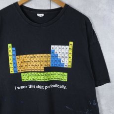 画像1: "I Wear this shirt periodocally." 周期表プリントTシャツ BLACK 2XL (1)