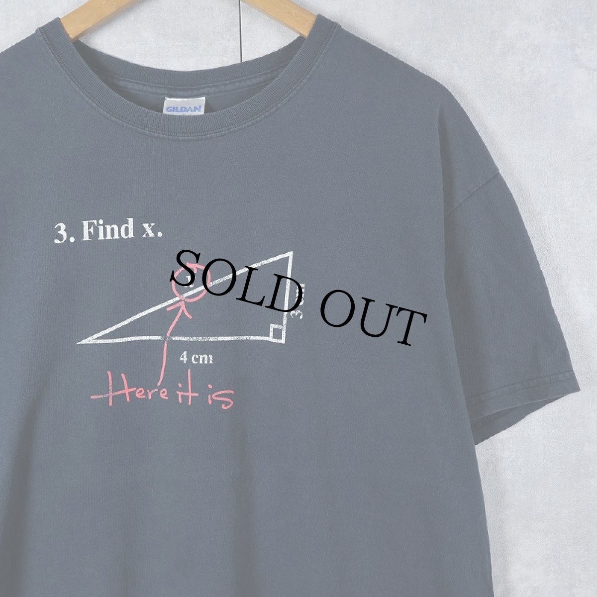 画像1: "3.Find x." 数式プリントTシャツ BLACK L (1)