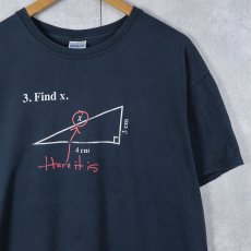 画像1: "3.Find x." 数式プリントTシャツ BLACK L (1)