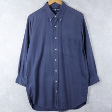 画像1: Ralph Lauren "BLAKE" ポニー無し コットン×ウールボタンダウンシャツ XL (1)