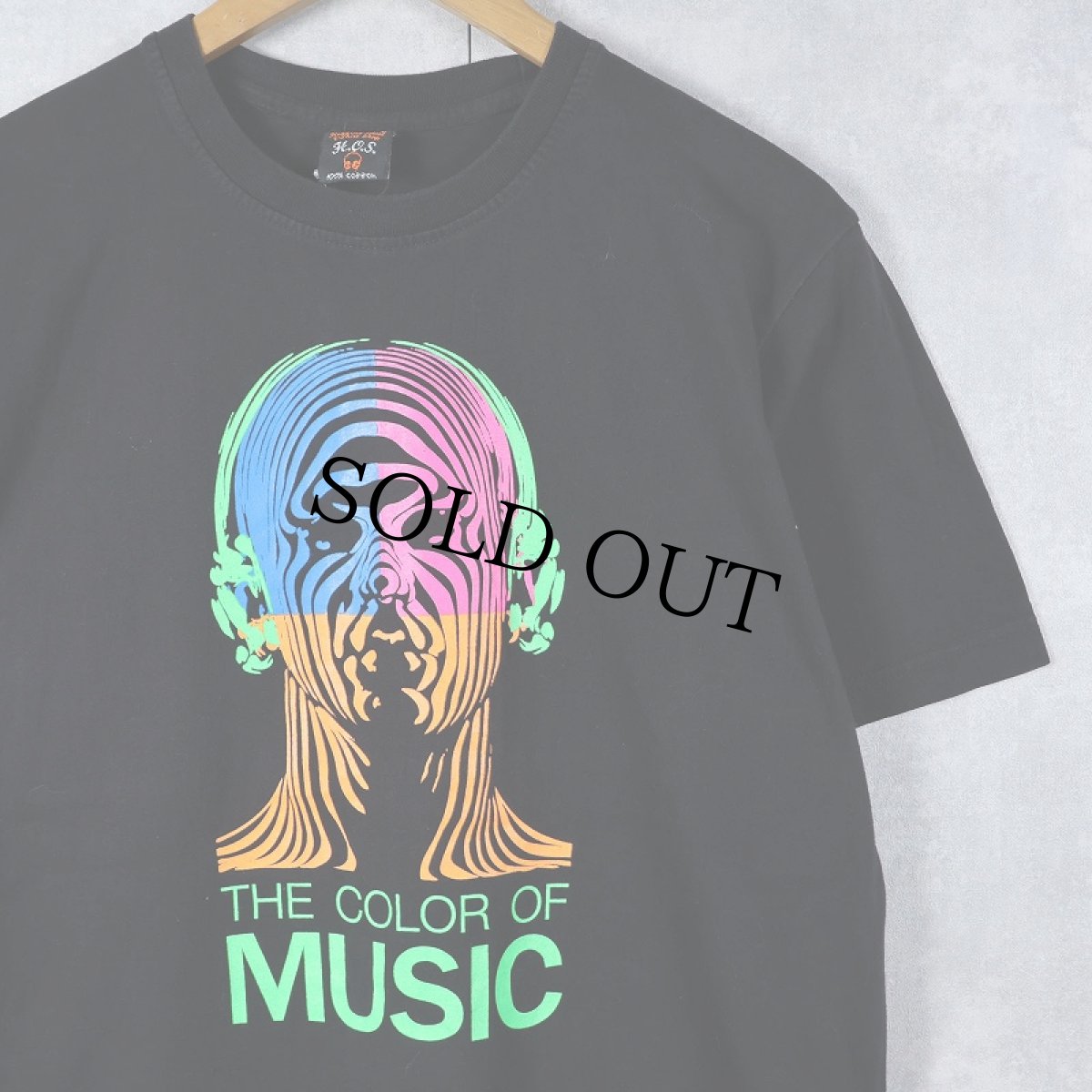 画像1: "THE COLOR OF MUSIC" プリントTシャツ BLACK L (1)