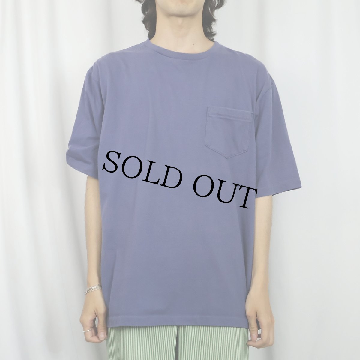画像2: 90's LANDS' END USA製 無地ポケットTシャツ XL (2)