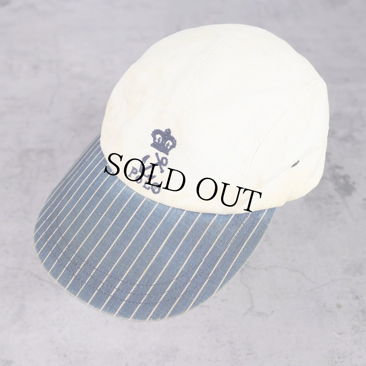 画像1: POLO Ralph Lauren ロゴ刺繍 デニム切り替え コットンキャップ ONESIZE (1)