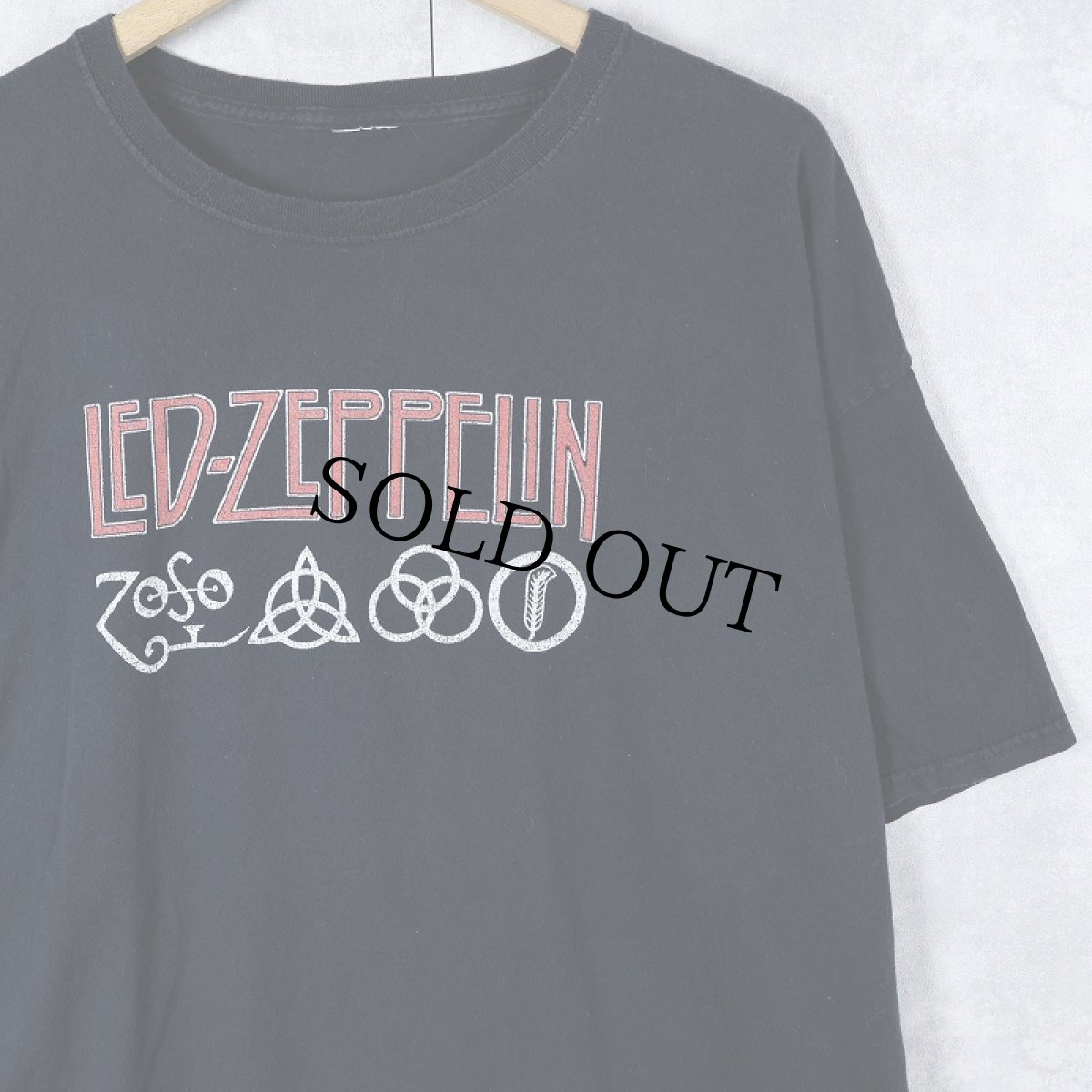 画像1: LED ZEPPELIN ロックバンドプリントTシャツ BLACK (1)