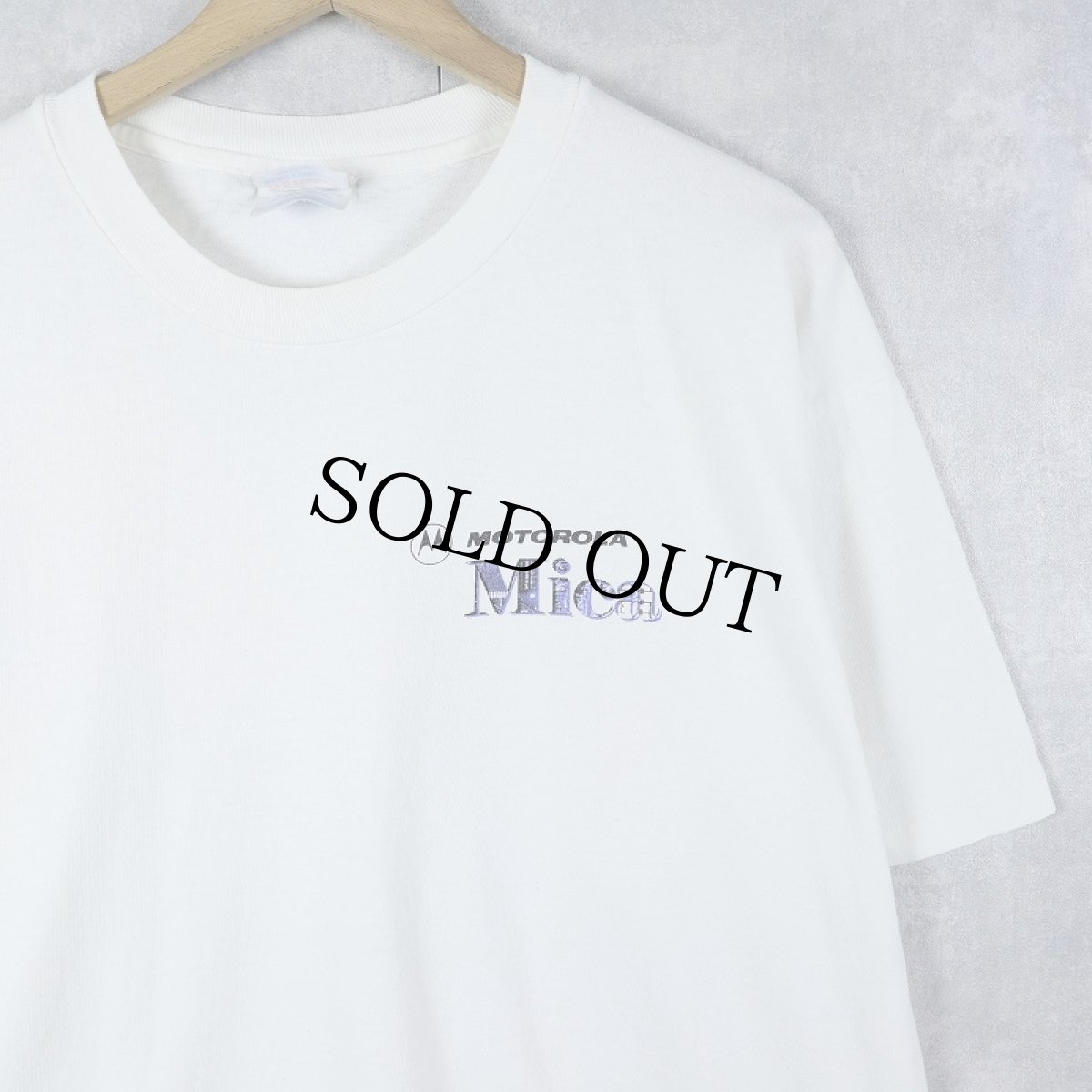 画像1: 90's MOTOROLA "Mica" 携帯電話企業 プリントTシャツ L (1)