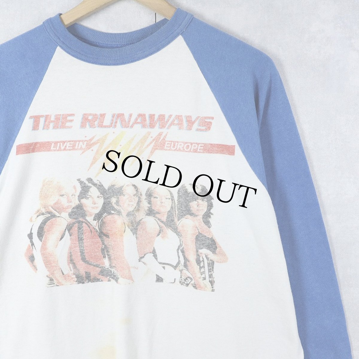 画像1: THE RUNAWAYS "LIVE IN EUROPE" ガールズロックバンド ツアープリントTシャツ L (1)