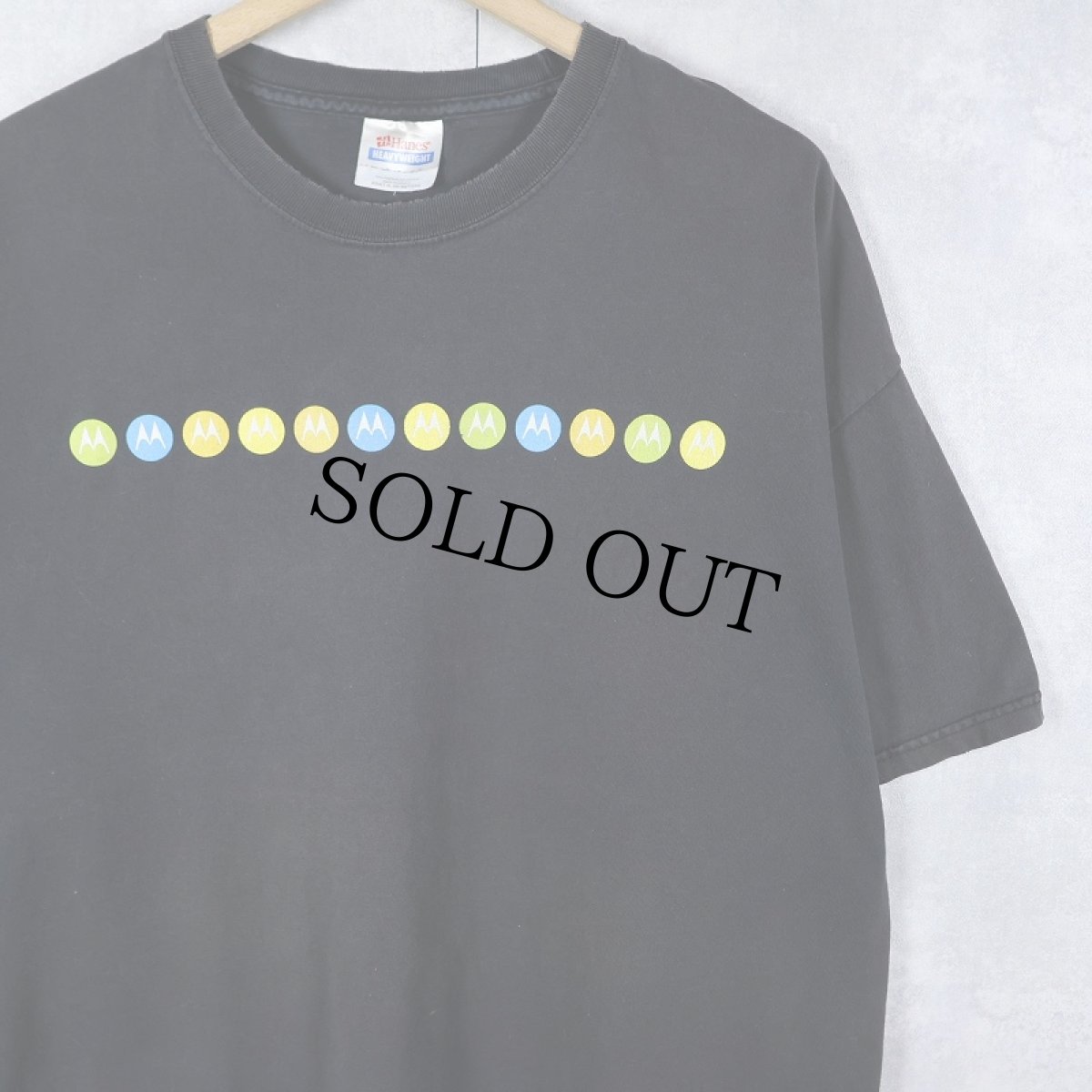 画像1: 90's MOTOROLA 携帯電話企業 ロゴプリントTシャツ BLACK XL (1)