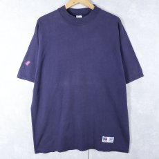 画像1: 90's RUSSELL ATHLETIC USA製 無地Tシャツ NAVY XL (1)