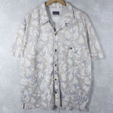 画像1: 2000's Patagonia Rhythm 総柄オープンカラーシャツ L (1)