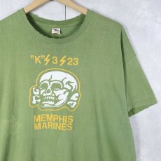 画像1: 70's MEMPHIS MARINES "K/3/23" スカル イラストTシャツ XL (1)