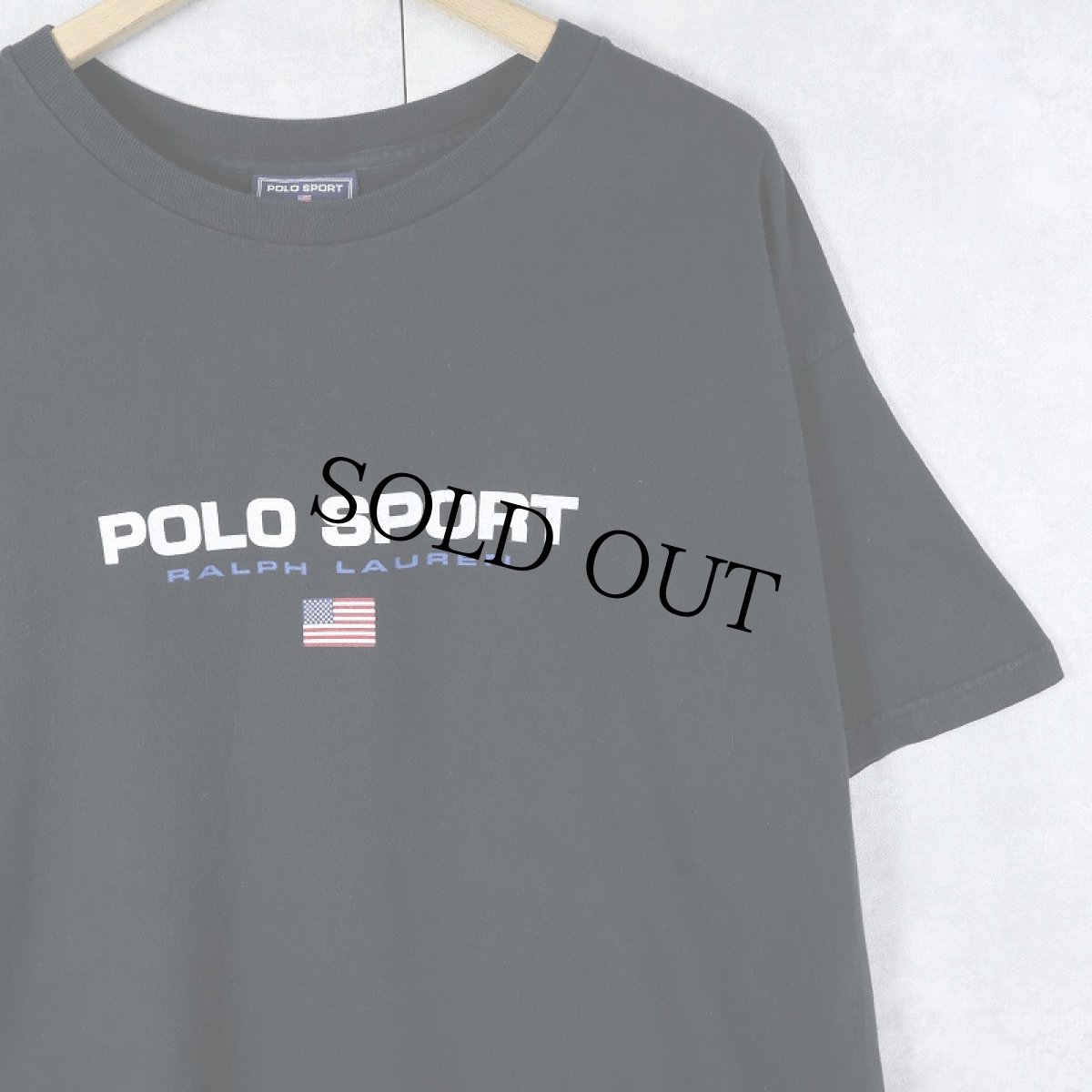 画像1: 90's POLO SPORT Ralph Lauren ロゴプリントTシャツ BLACK L (1)