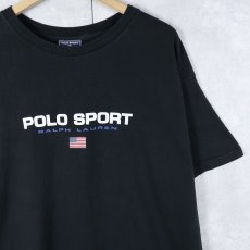 画像1: 90's POLO SPORT Ralph Lauren ロゴプリントTシャツ BLACK L (1)