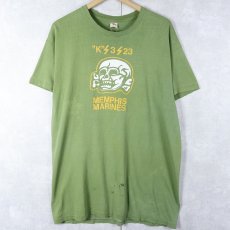 画像2: 70's MEMPHIS MARINES "K/3/23" スカル イラストTシャツ XL (2)