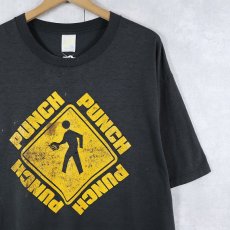 画像1: 80's "PUNCH" イラストプリントTシャツ BLACK XL (1)