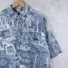 画像1: 90's Reyn Spooner バティック柄 3点留め プルオーバーハワイアンシャツ XL (1)