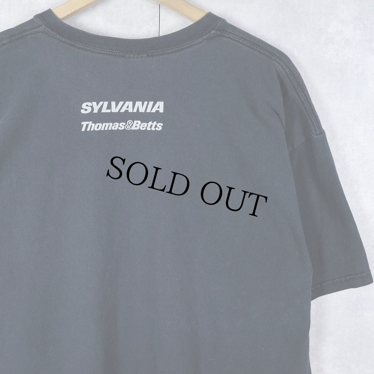 画像2: 90's〜 SYLVANIA Thomas&Betts 電気機器メーカー マイクプリントTシャツ BLACK (2)