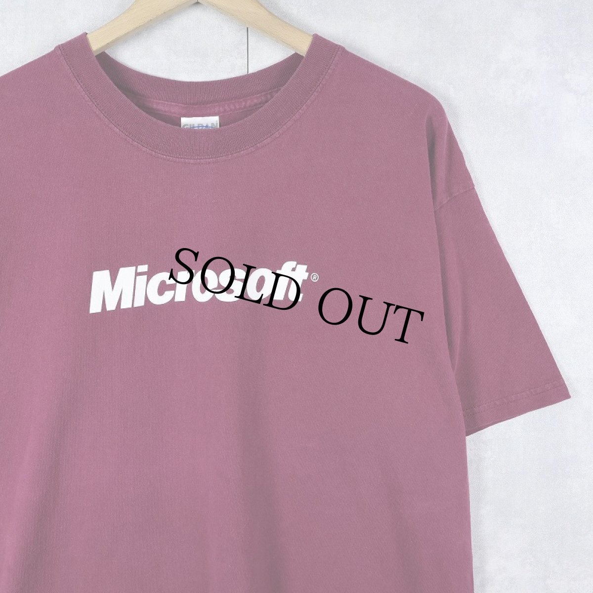 画像1: 2000's Microsoft コンピューター企業 ロゴプリントTシャツ L (1)