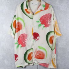 画像1: no boundaries フルーツ柄 レーヨンオープンカラーシャツ L タグ付き未使用 (1)